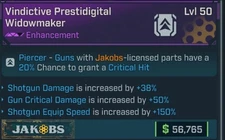 Borderlands 4 Enhancement Vindictive Widow Maker Jakobs PS5/Xbox/ PC