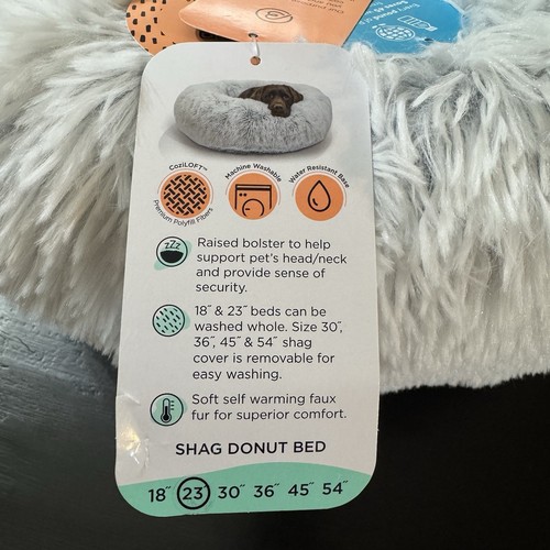 Pet Cuddler Donut Plush Shag Dog Cat Bed Fluffy Soft Warm Calming Kennel Nest 23 - Picture 6 of 14