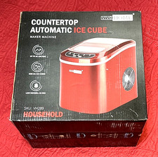 Portable Countertop Ice Maker Self Cleaning 26Lbs/24H Red with Ice Scoop
