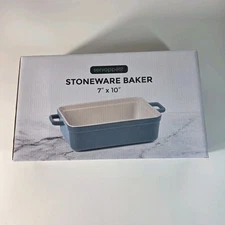 Servappetit Stoneware Baking Dish 7” x 10” Teal Blue New in Box 