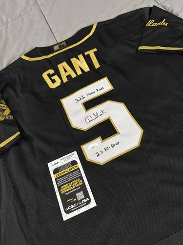 RON GANT Signed ATLANTA BRAVES Black Gold JERSEY Auto JSA COA NICE 2 x AS 321 HR - Picture 2 of 6