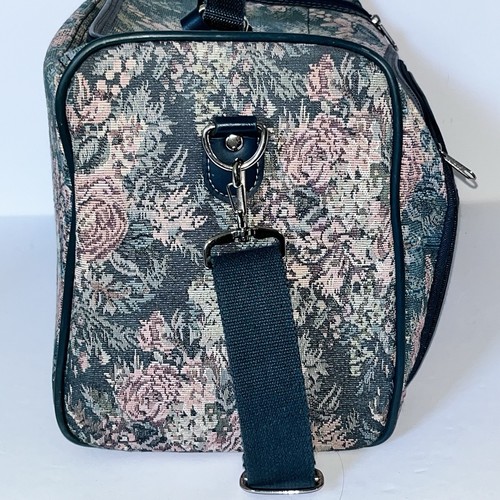 Vintage Floral Roses Skyway Retro Travel Carryon Luggage Bag Handles Canvas - Picture 4 of 15