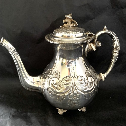 Antique Victorian John Turton Sheffield Hand chased Tea Set - Picture 6 of 11