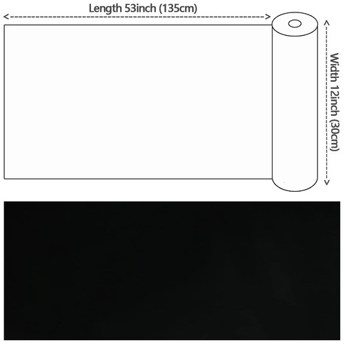 Smooth Solid Color Black Faux Leather Roll 12"X53"(30cmX135cm), Material for ... - Picture 3 of 7
