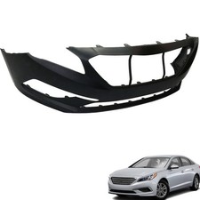 Front Bumper Cover Plastic Primered Replacement for 2015-2017 Sonata 2.4L