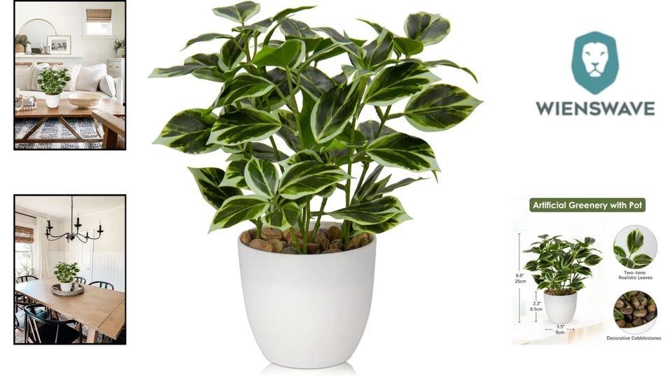 Kunstpflanze Ficus im Topf  Dekoration Wohnzimmer Fensterbank - Bild 2 von 4