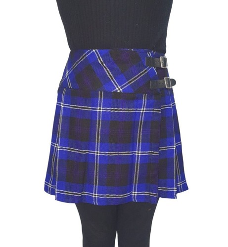 Scottish Ladies Mini Pride Of Scotland Tartan Kilt/Women Skirt 16' long Kilt pin - Picture 10 of 23