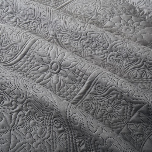 Quilted Floral Embroidery Bedspread Set 3 Piece Luxury Bed Throw +2 Pillow Shams - Picture 32 of 85