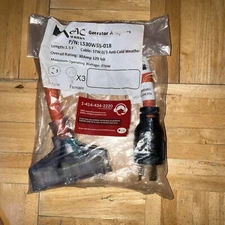 AC WORKS L5-30 30Amp 3-Prong Locking Generator Distribution Cord (1.5FT L5-30 to