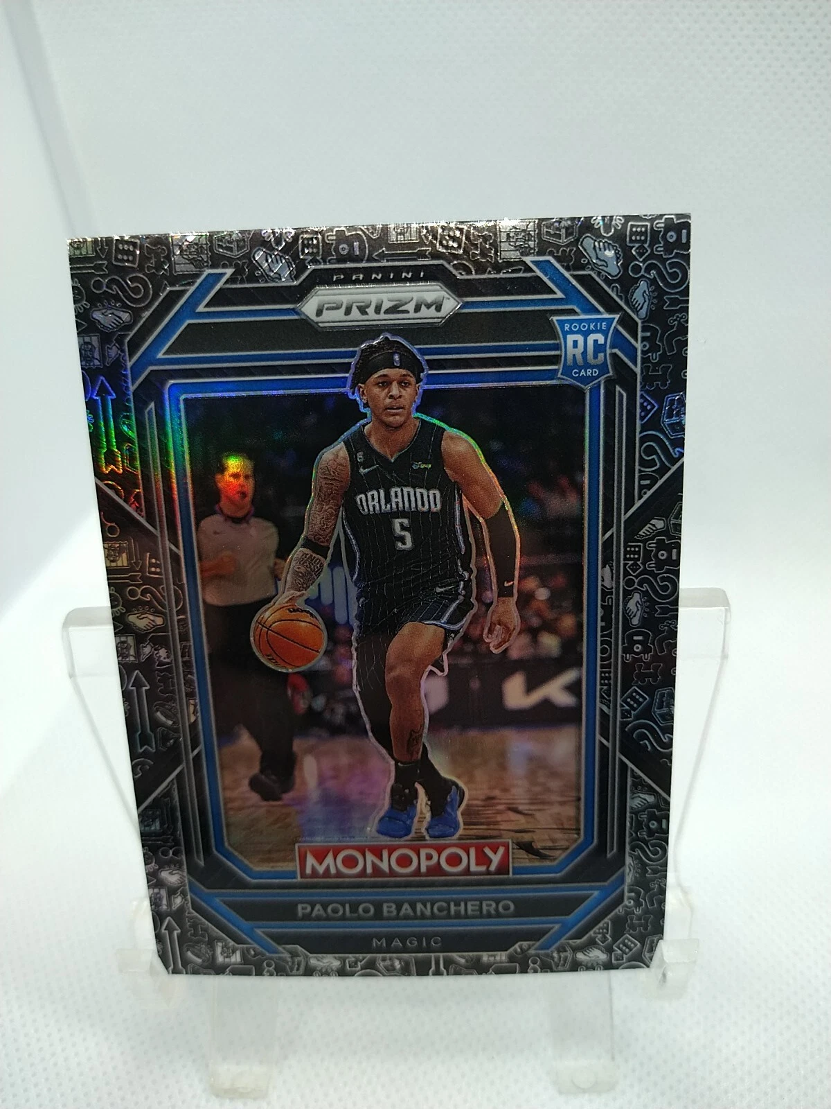 2022-2023 Panini Prizm Monopoly Paolo Banchero RC Black Icons Orlando Magic #66