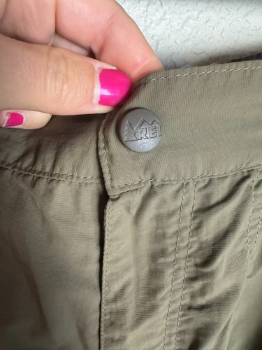 REI Pants Mens Cargo Size 34 Army Green Hiking Outdoor Lightweight - Picture 6 of 11