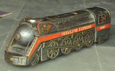 Vintage Battery 3140 Overland Express MT Mark Litho Train Engine Tin Toy , Japan