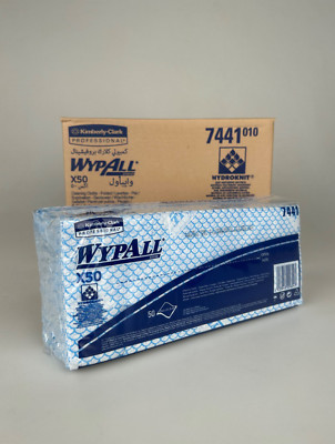 Wypall X50 Wischtücher blau, geprägt, 25cm x 42cm (7441) | Karton: 6 x 50 Stk
