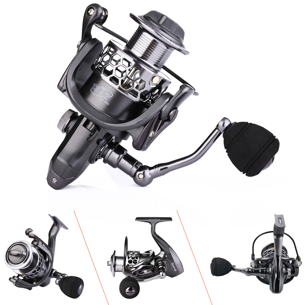 Mulinello in DA PESCA SPINNING 13+1BB in Mulinello metallo con una bobina di ricambio gratis SINISTRA/DESTRA MANO Gear a42dcc Mulinello in DA PESCA SPINNING 13+1BB in Mulinello metallo con una bobina di ricambio gratis SINISTRA/DESTRA MANO Gear a42dcc