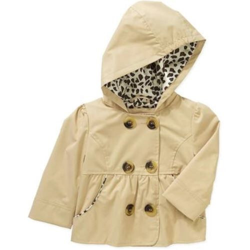 Nueva Chaqueta Abrigo Rosa Platino Trench Pea Niñas Niño Rosa Caqui 12m 18m 24m - Imagen 3 de 5