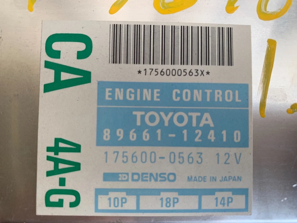Computadora de motor Toyota Corolla 89661-12410 1990 usada OEM PCM Foto 2 de 4