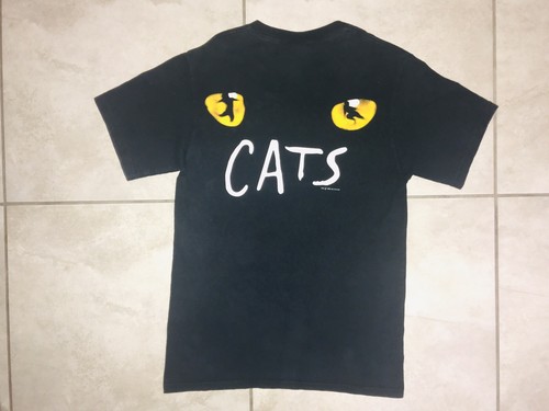 Camicia nera double face Cats the Musical Broadway vintage piccola USATA - Foto 12 di 14