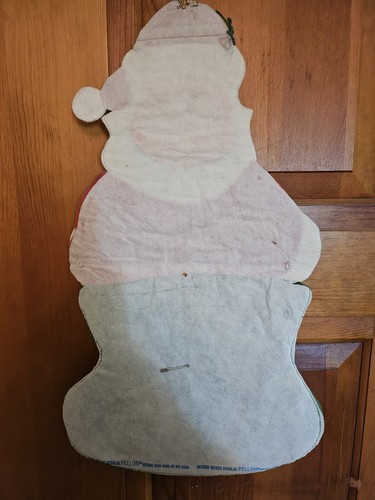 Vintage Sequin and Felt Handsewn Santa Claus Christmas Card Holder Wall Hanging - Picture 4 of 10