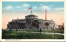 Aquarium Battery Park Harbor New York City NYC NY WB Postcard UNP VTG Unused
