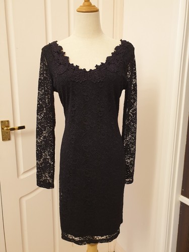 LITTLE BLACK DRESS - STRETCH LACE BodyCon Dress Size 12 NEW W/O TAGS - Picture 3 of 7