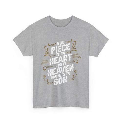 Memorial Son A Big Piece Of My Heart Live In Heaven T-Shirt - Picture 5 of 15