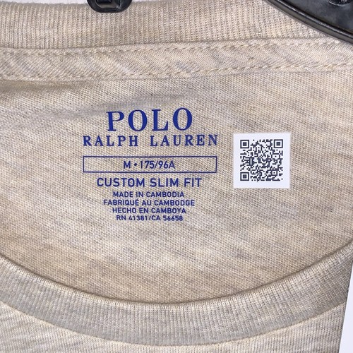 NUEVO CON ETIQUETAS Polo Ralph Lauren Camiseta Personalizada Calce Ajustado Cuello Redondo Talla M - Marrón - Imagen 4 de 14