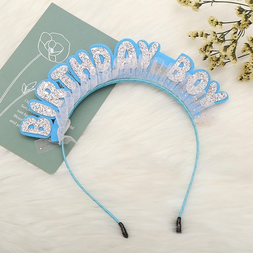 Pink Happy Birthday Headband Sequins Party Headpiece for Girls Kids Decor - Picture 2 of 6