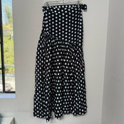 Alexandra Miro Tina Polkadot Maxi Skirt Black Size XS - Picture 3 of 4