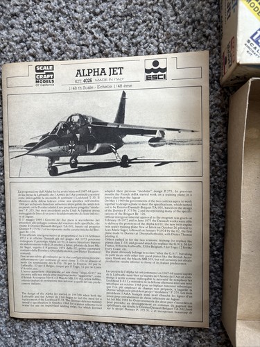 ESCI. SC-4026. DASSAULT/BREGUET-DORNIER ALPHA JET. 1/48 SCALE. DB-VJ Sealed Bag - Picture 2 of 4