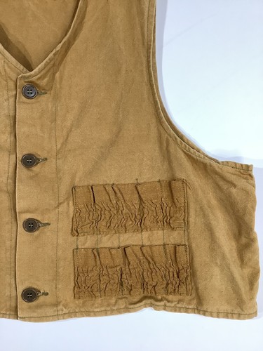 Vintage Duxbak Utica Tan Brown Canvas Hunting Vest Shell Pockets Size XL - Picture 2 of 8