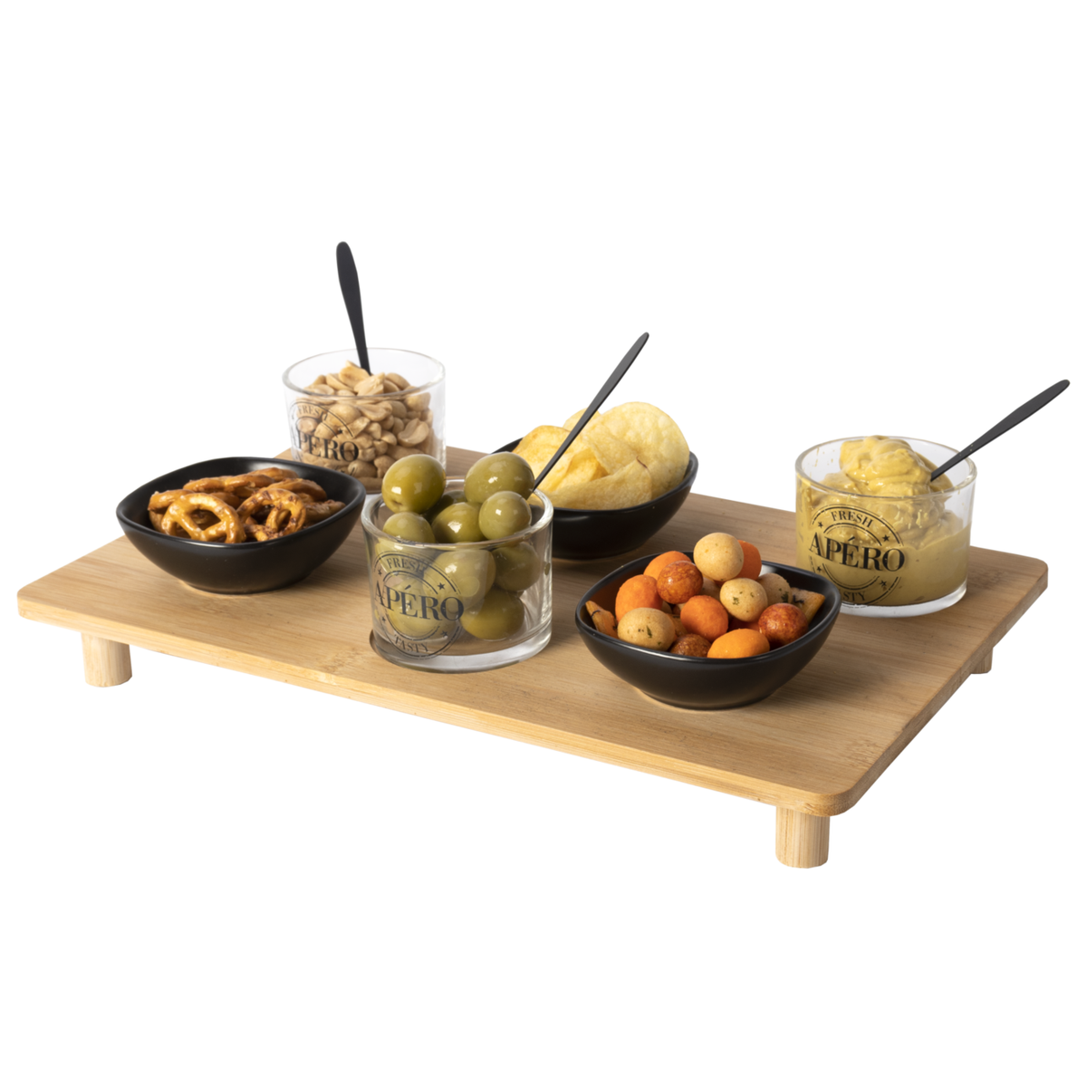 Set Aperitivo Moderno Con 6 Ciotoline E Tagliere Legno | Vassoio Per Stuzzichini, Idea Regalo Elegante - Foto 13