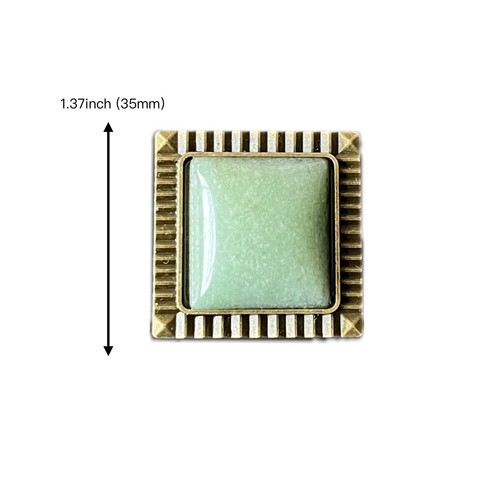 Collar de Boda Cuerda PU Aleación Occidental Bolo Cuadrado Jade Verde Pálido Natural - Imagen 3 de 9