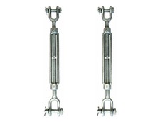 Turnbuckle 1/2 Inch x 9 Inches Jaw Jaw Galvanized Steel Turnbuckle 2-PK