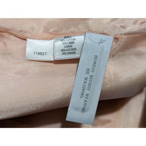 Ann Taylor long sleeve cotton linen floral pink yellow women blazer size 8p - Picture 7 of 10