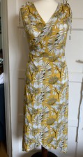 yellow floral wrap sun dress size 8- 10 lovie & co summer holiday beach NEW+TAG
