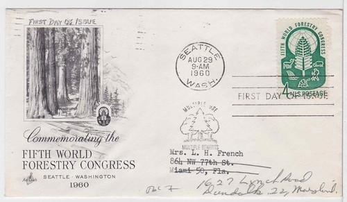 TurtlesTradingPost- Forest Conservation  #1156 FDC 1960 Artcraft- Forwarded Mail - Picture 1 of 1