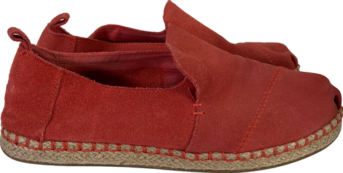 Toms Damen rosa Wildleder Espadrille Loafer flache Schuhe – 8