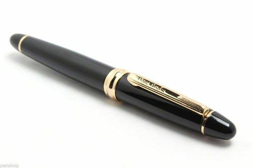 Pierre Cardin President Fountain Pen Gold Trim Blue Ink Frontier Black Body - Picture 3 of 5