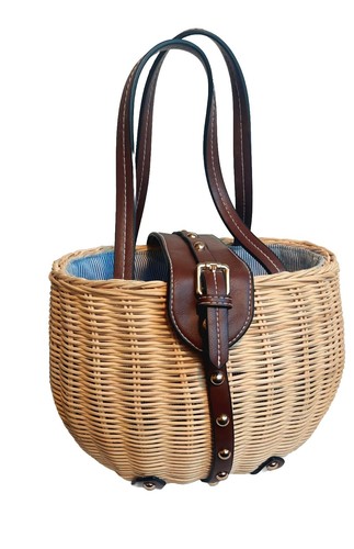 C&C California Wicker Purse Basket Hand Bag Weaved