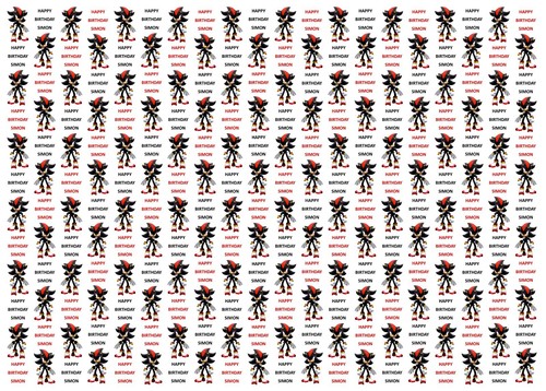 Shadow Hedgehog Personalised gift wrapping paper Birthday Christmas - Picture 2 of 2