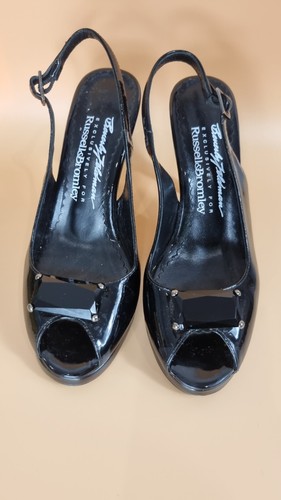 Beverley Feldman Russell & Bromley Sandal Size Uk4.5 Us 6.5 Jewel Heeled Patent - Picture 3 of 10