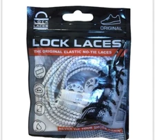 The Original Lock Laces-Elastic NO-TIE LACES-White NIP