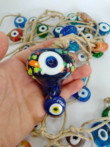 Dije colgante de granada de vidrio mal de ojo amuleto decorativo turco 41 mashalah - Imagen 11 de 12