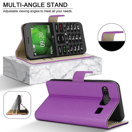 For DORO 1380 Case, Slim Leather Wallet Flip Shockproof Stand Phone Cover - 第 10/21 張圖片