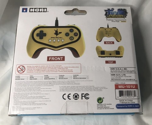Wired HORI Wii U Pokken Tournament Pro Pad Pikachu Edition Pokémon Controller - Picture 2 of 3