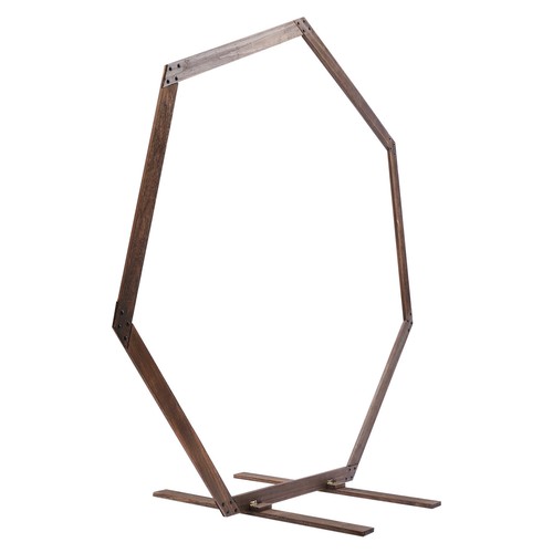 Wedding Arch 7.2ft Heptagonal Wood Arch ceremony Party Backdrop Flower Stand Dec - Picture 6 of 13