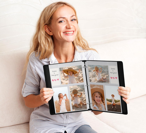 Fundas para fotos Dunwell para carpeta de 3 anillos, (formato mixto 4X6, paquete de 25) para 150 fotos - Imagen 9 de 12