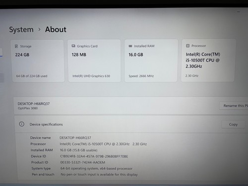 Dell Optiplex 3080 Mini Micro PC | Core i5-10500T | 16GB RAM | 240GB SSD w/PSU - Photo 12/13