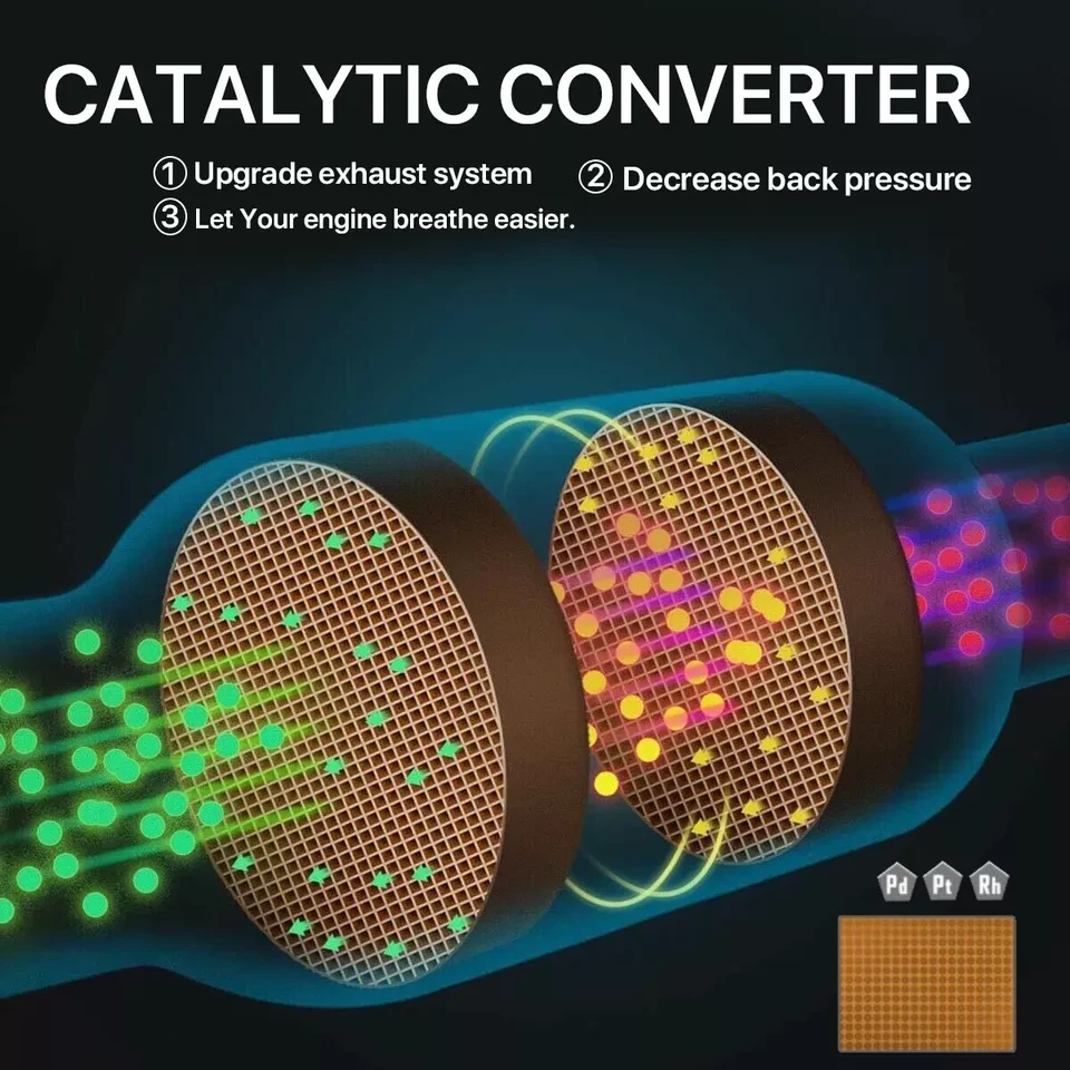Convertidor catalítico universal de alto rendimiento de flujo de 2,25" de acero inoxidable soldado Foto 4 de 4