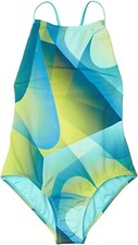 Nike 252208 Kids Girl's Spectrum Modern Back One-Piece Swimsuit Size L